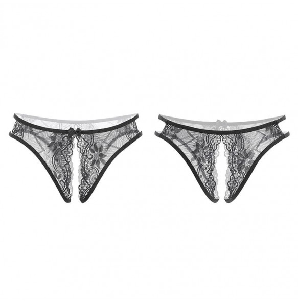 FEE ET MOI - Sexy Women Lace Open-Crotch Panties (Black)